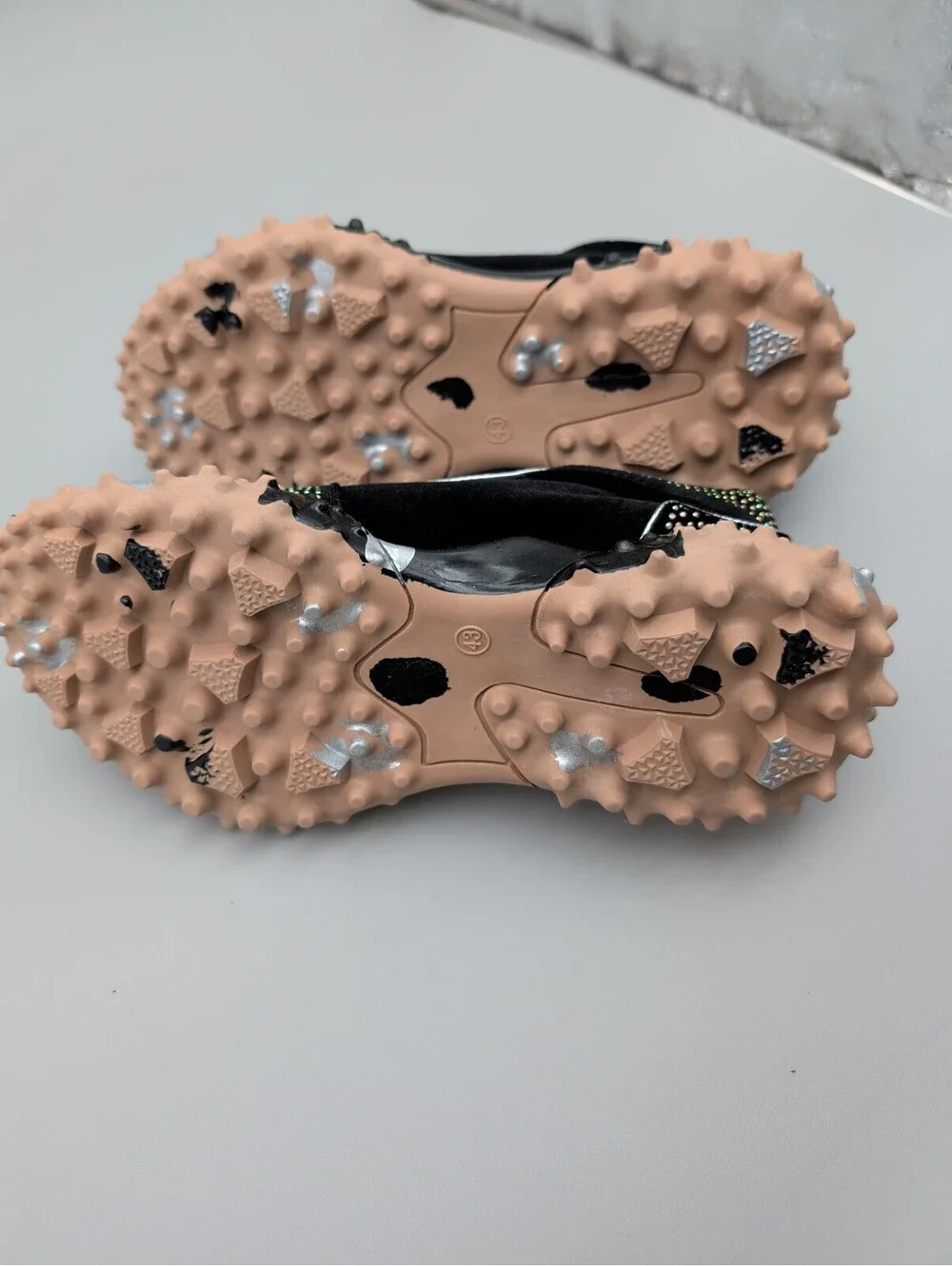 Black Embellished Fashion Sneakers with Chunky Studded Soles EU42 US10.5